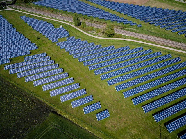 Solar panels in sun